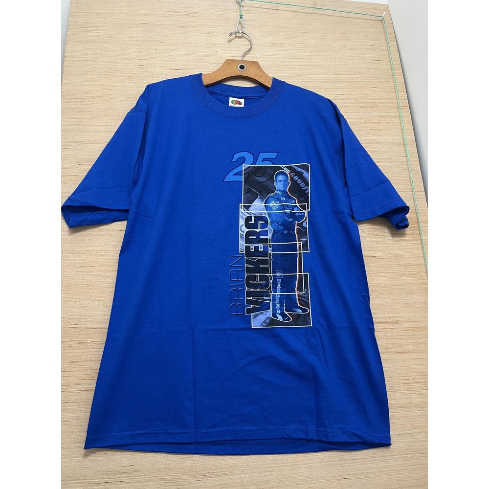 Brian Vickers Shirt Mens Large Blue NASCAR 25 Racing‎ Graphic Tee
